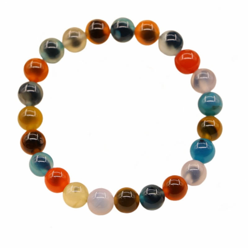 Nimara Ritual Colorful Candy Agate Healing Strength Bead Bracelet