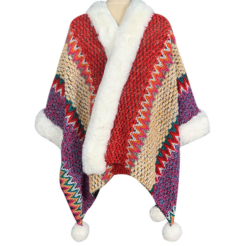 Nimara Ritual Tibetan Multicolored Striped Shawl Winter Cozy Travel Scarf Wrap