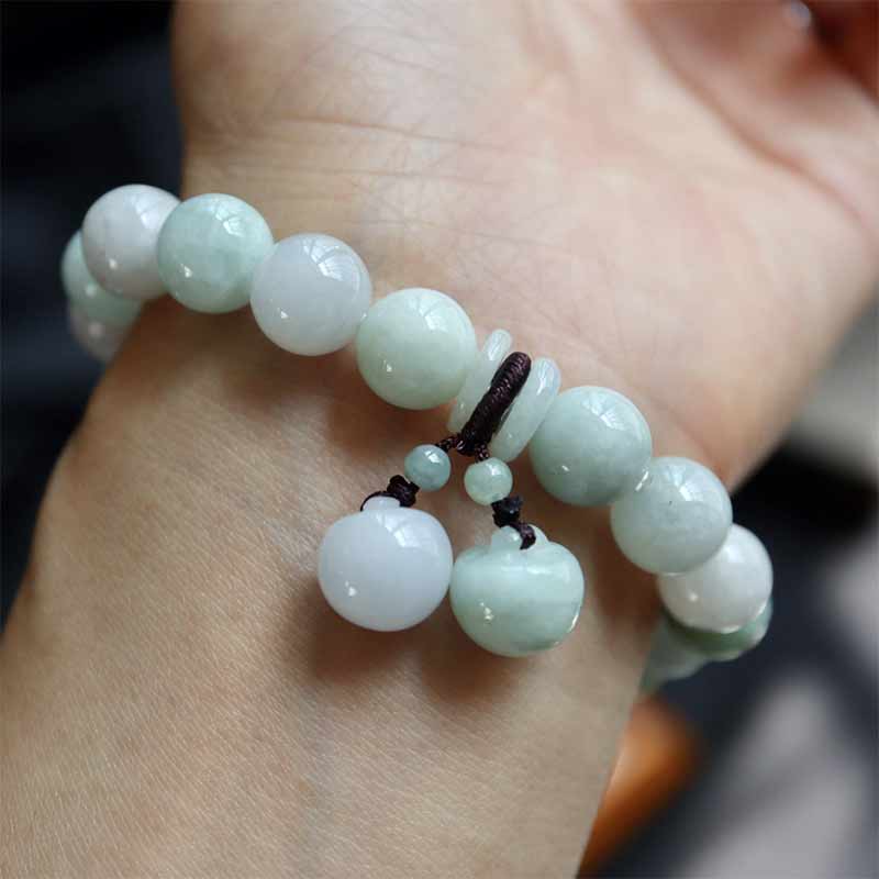 Nimara Ritual Natural Jade Pi Xiu Buddha Gourd Apple Success Bracelet