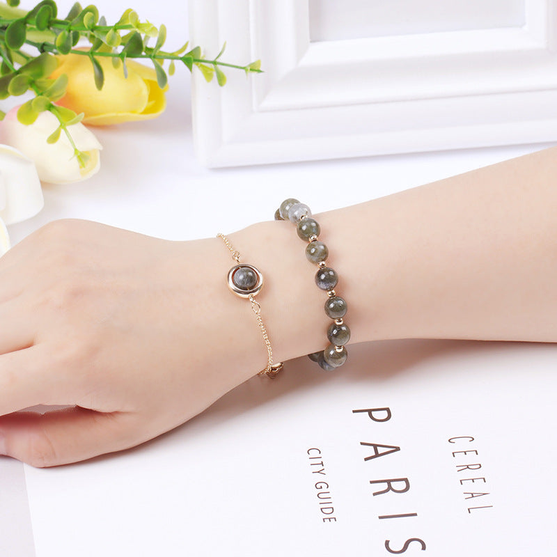 Nimara Ritual Sun Stone Strawberry Quartz Crystal Positive Bracelet