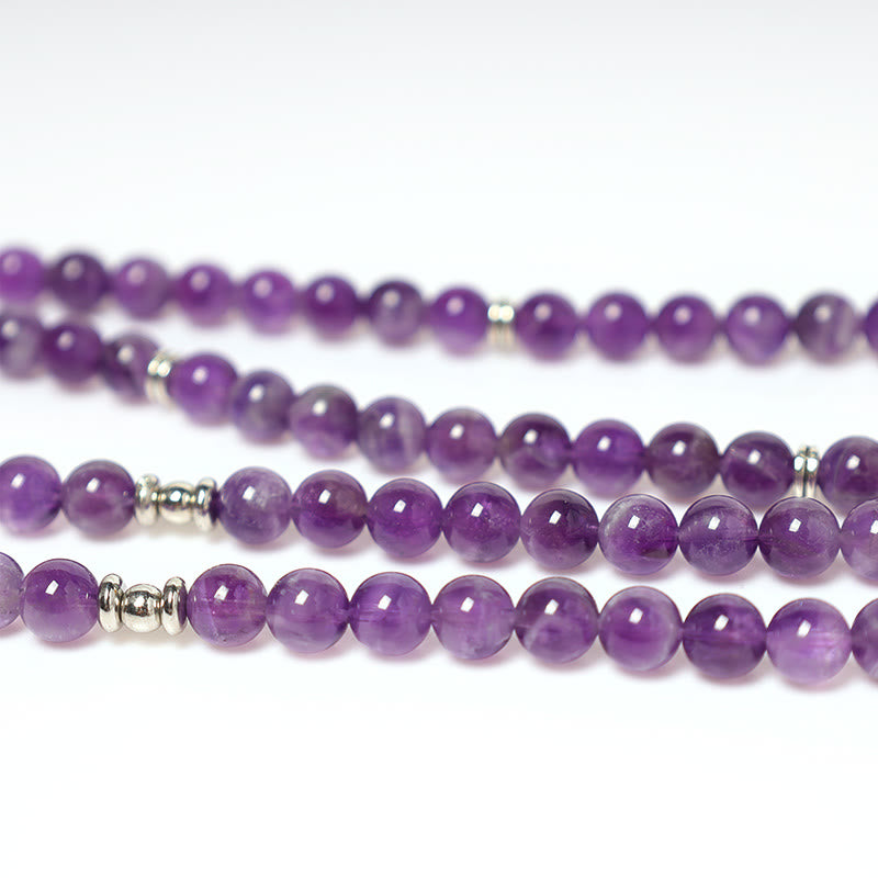 Nimara Ritual Natural Amethyst Purification Mala Bracelet