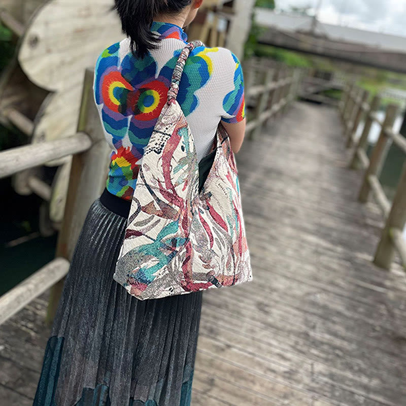 Nimara Ritual Handmade Embroidery Pattern Canvas Shoulder Bag Tote Bag Set