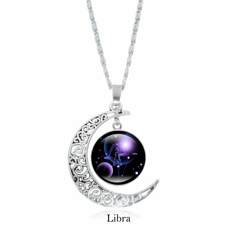 Nimara Ritual 12 Constellations of the Zodiac Moon Protection Necklace Chain Pendant