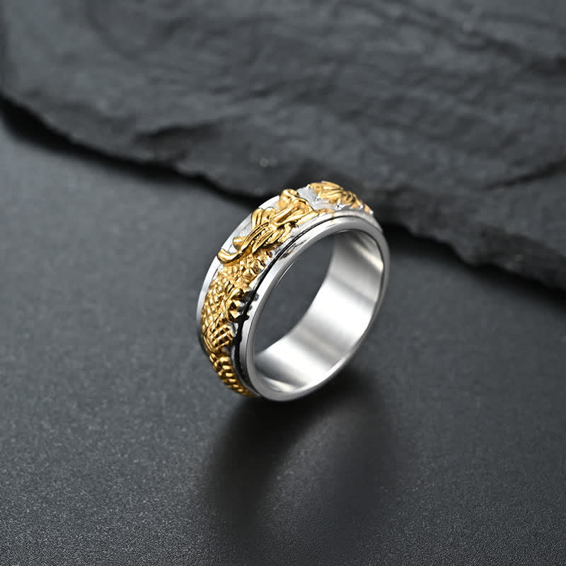 Nimara Ritual Dragon Titanium Steel Stimulation Rotatable Ring