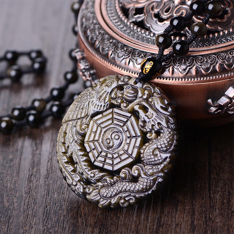 Nimara Ritual Golden Obsidian Healing Energy Necklace Pendant