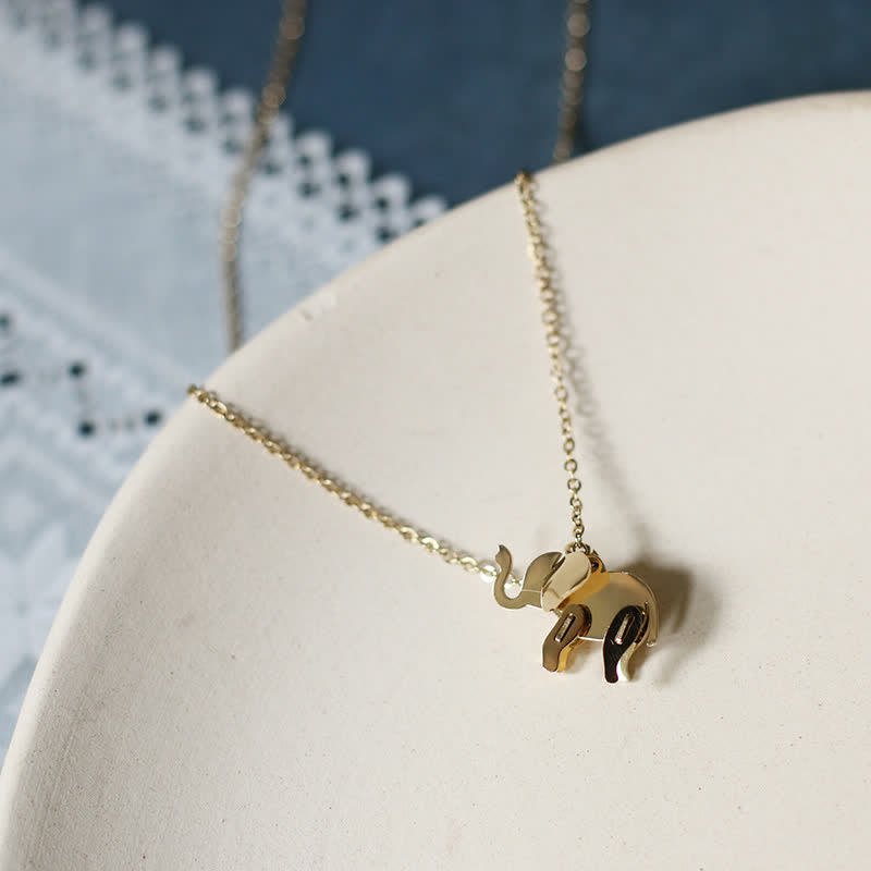 Nimara Ritual Elephant Titanium Steel Luck Necklace Chain Pendant