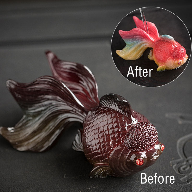 Nimara Ritual Color Changing Koi Fish Resin Tea Pet Wealth Home Figurine Decoration