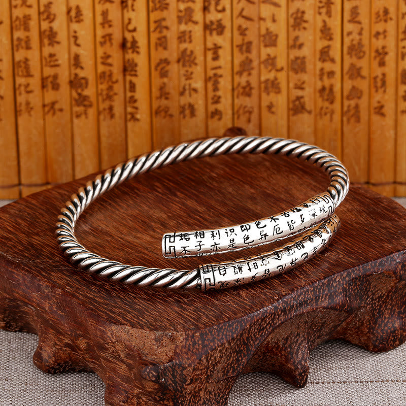 Nimara Ritual Retro Heart Sutra Twisted Design Pattern Balance Bracelet Bangle
