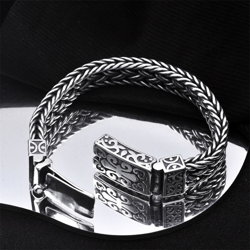 Nimara Ritual Retro Vine Totem Pattern Braided Healing Chain Bracelet