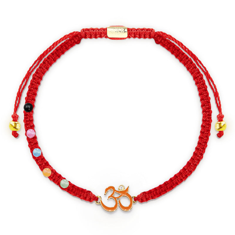 Nimara Ritual Tibetan Handmade OM Mindfulness Red String Bracelet