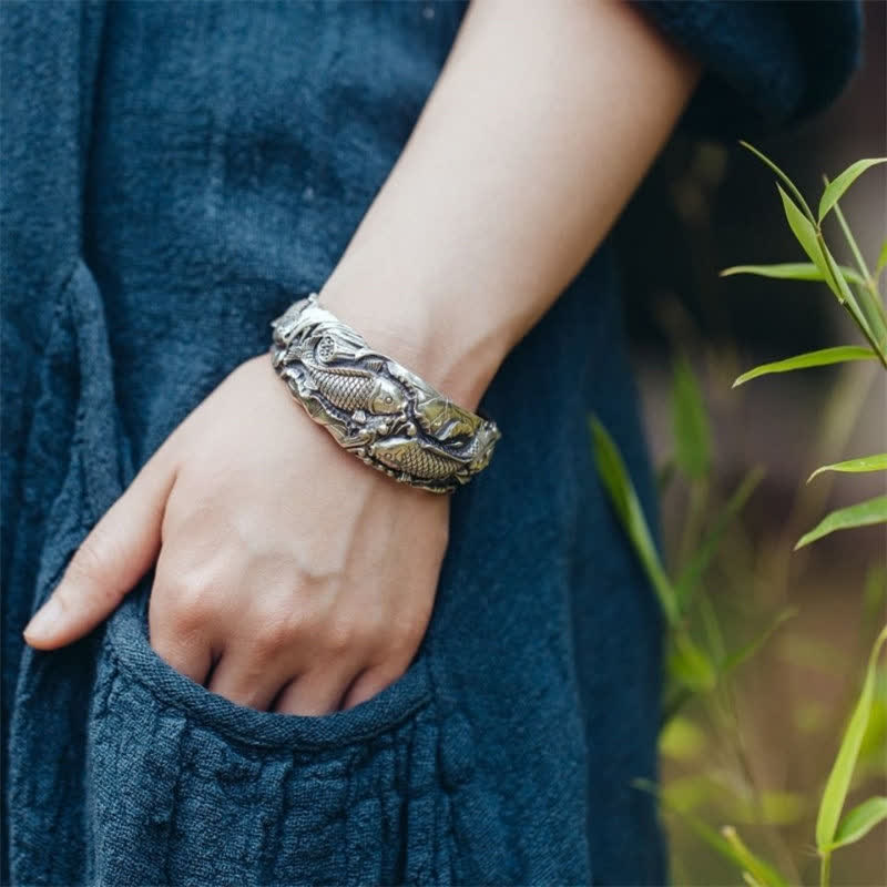 Nimara Ritual Nimara Ritual Koi Fish Lotus Luck Wealth Bracelet Bangle