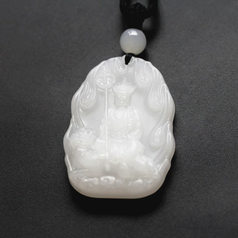 Nimara Ritual Ksitigarbha Buddha Liuli Crystal Serenity Amulet Necklace Pendant