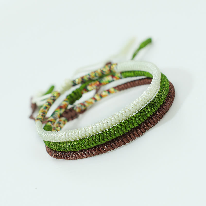 Nimara Ritual 3Pcs Tibetan Handmade Multicolored Luck King Kong Knot Auspiciousness Bracelet