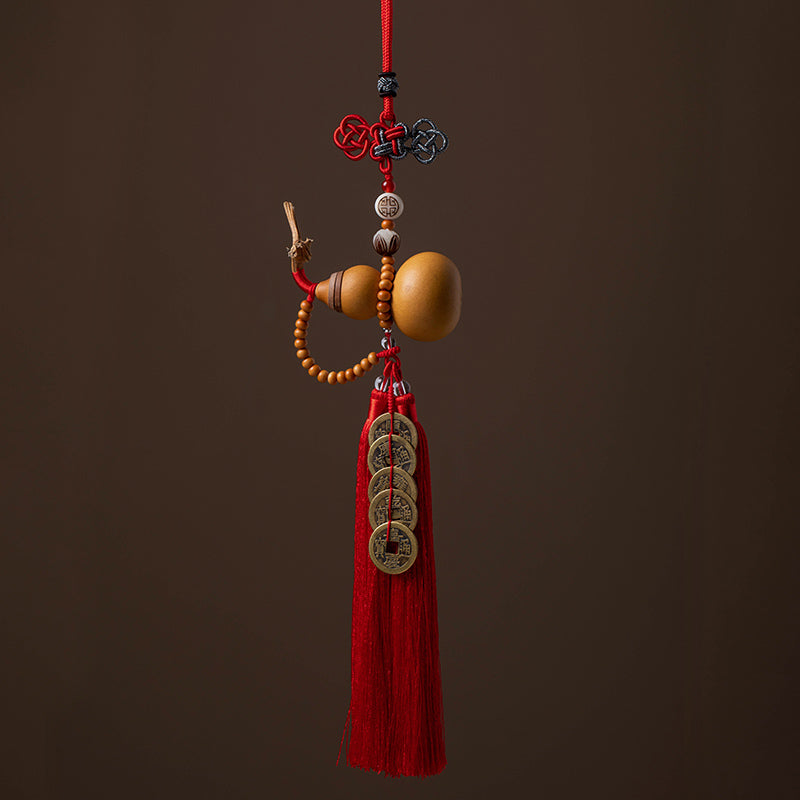 Nimara Ritual Feng Shui Coins Gourd Chinese Knot Lucky Coins Five Emperor Money Wealth Tassels Decoration