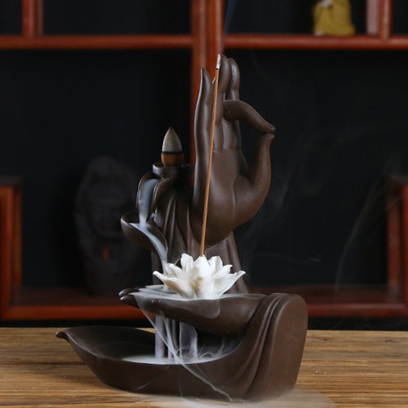 Nimara Ritual Tibetan Lotus Blessing Incense Burner Decoration