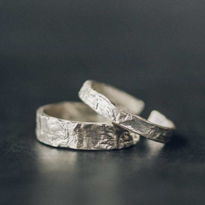 Nimara Ritual 925 Sterling Silver Simple Design Blessing Couple Ring