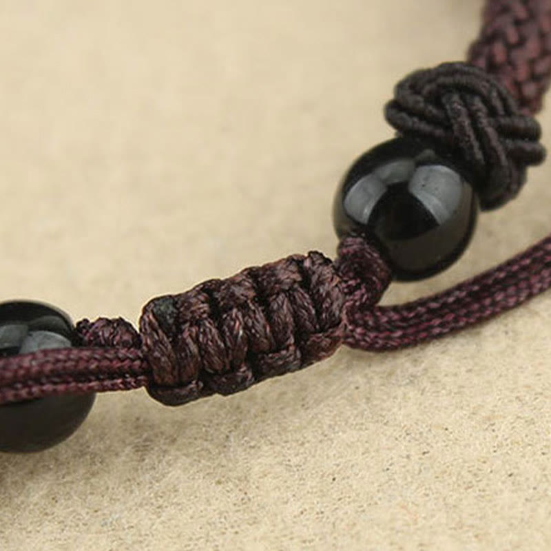 Nimara Ritual Tibetan Nine-Eye Dzi Bead Three-eyed Dzi Bead Protection String Necklaces Pendant