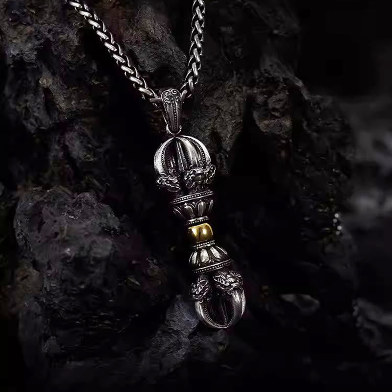 Nimara Ritual Tibetan Dorje Vajra Design Wealth Necklace Pendant