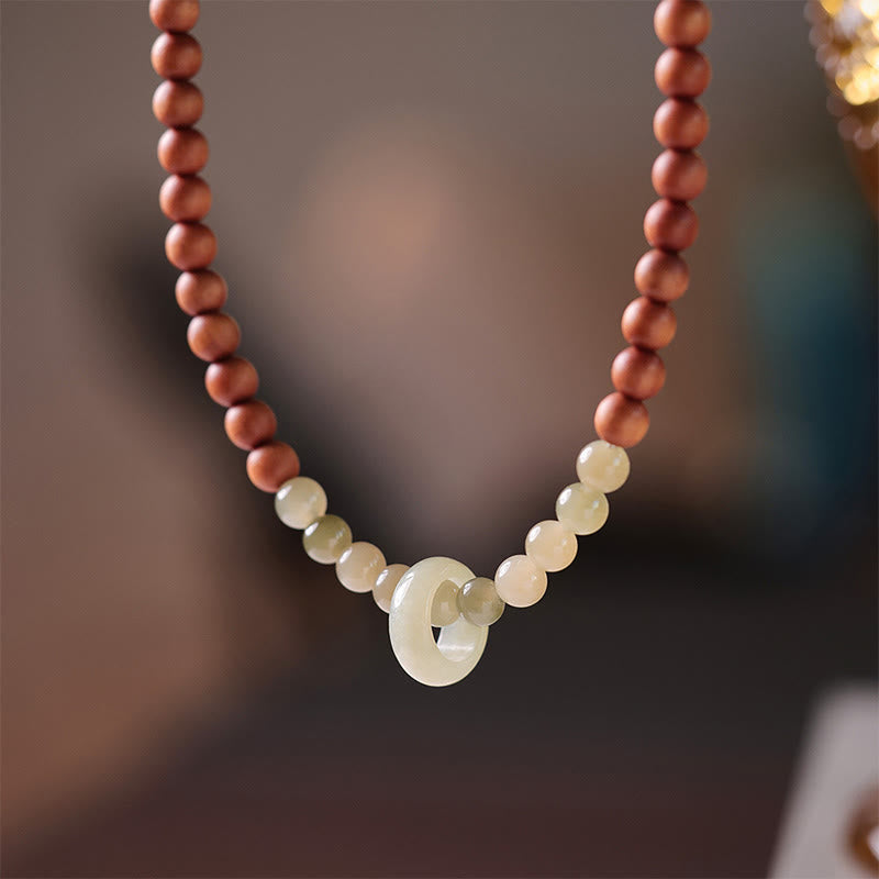 Nimara Ritual Sandalwood Hetian Jade Protection Double Wrap Bracelet