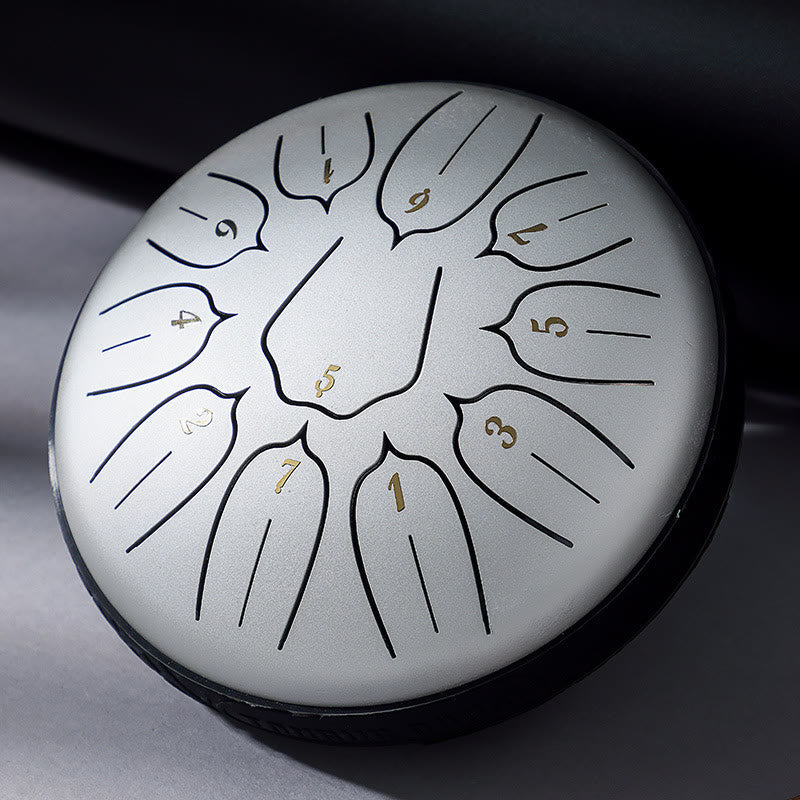 Nimara Ritual Steel Tongue Drum Sound Healing Meditation Yoga Lotus Drum Kit 11 Note 6 Inch