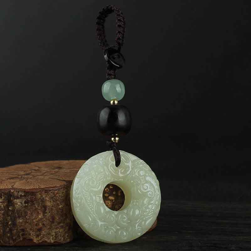 Nimara Ritual PiXiu Jade Peace Buckle Abundance Wealth Key Chain