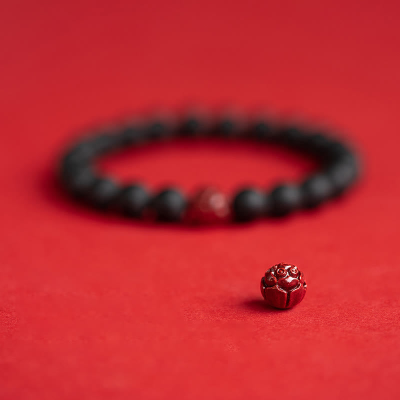 Nimara Ritual Tibetan Cypress Cinnabar Lotus Healing Bracelet