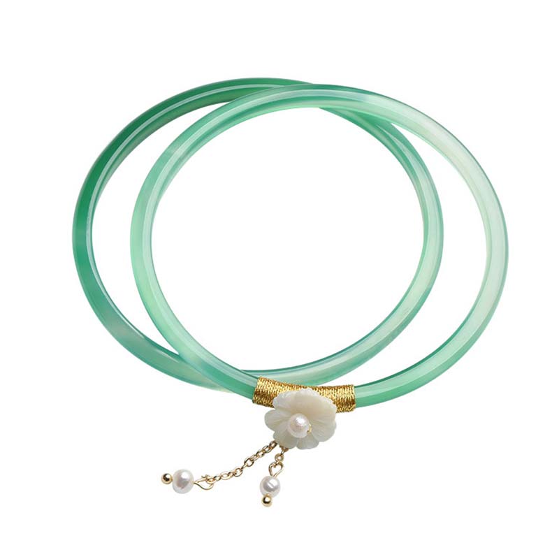 Nimara Ritual Natural Cyan White Jade Success Bracelet