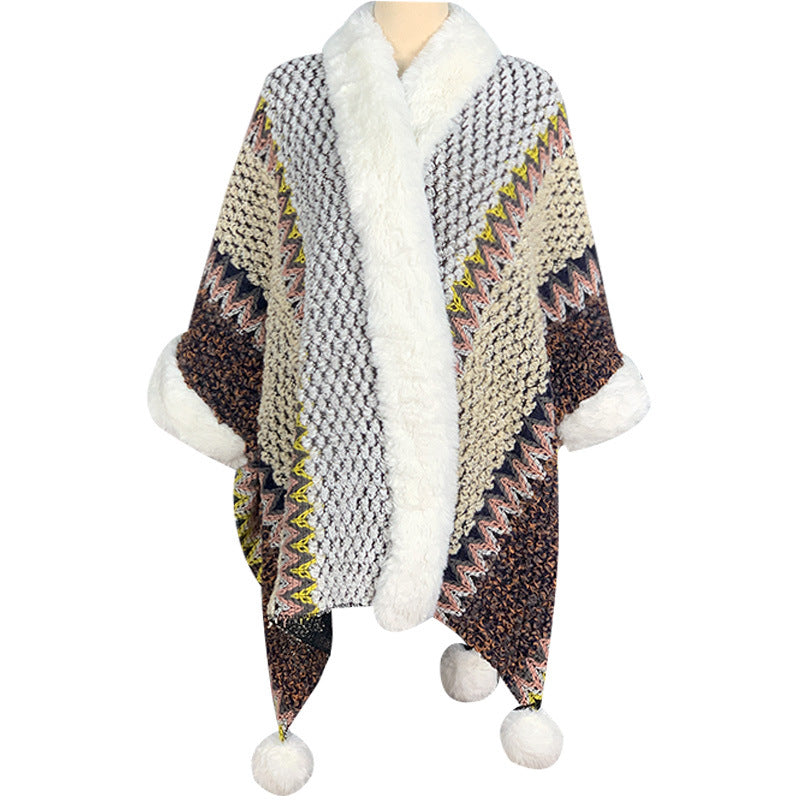 Nimara Ritual Tibetan Multicolored Striped Shawl Winter Cozy Travel Scarf Wrap