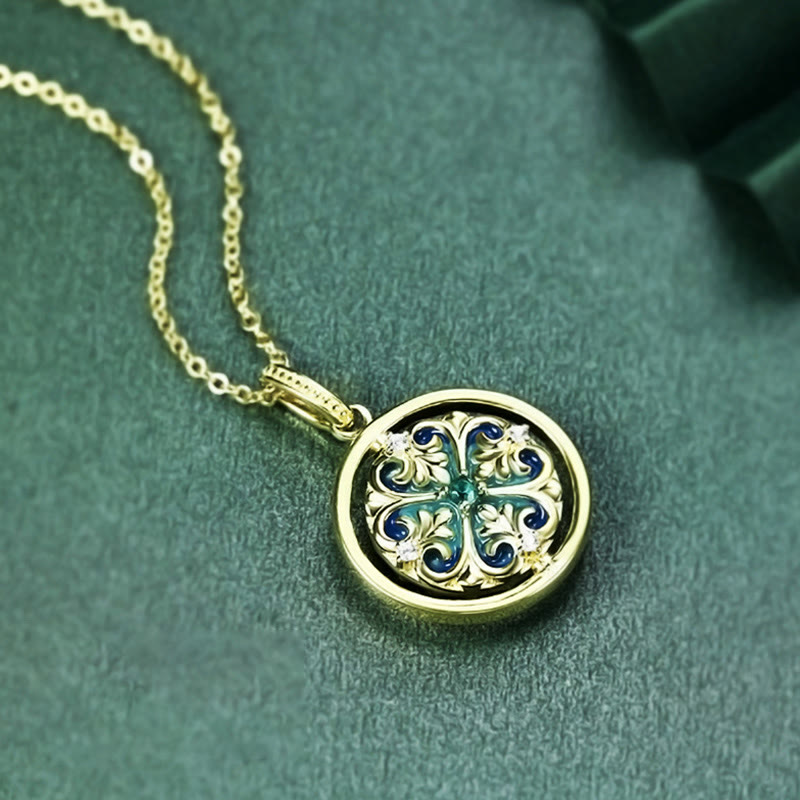 Nimara Ritual 925 Sterling Silver Lotus Flower Floral Zircon Enlightenment Rotatable Necklace Pendant