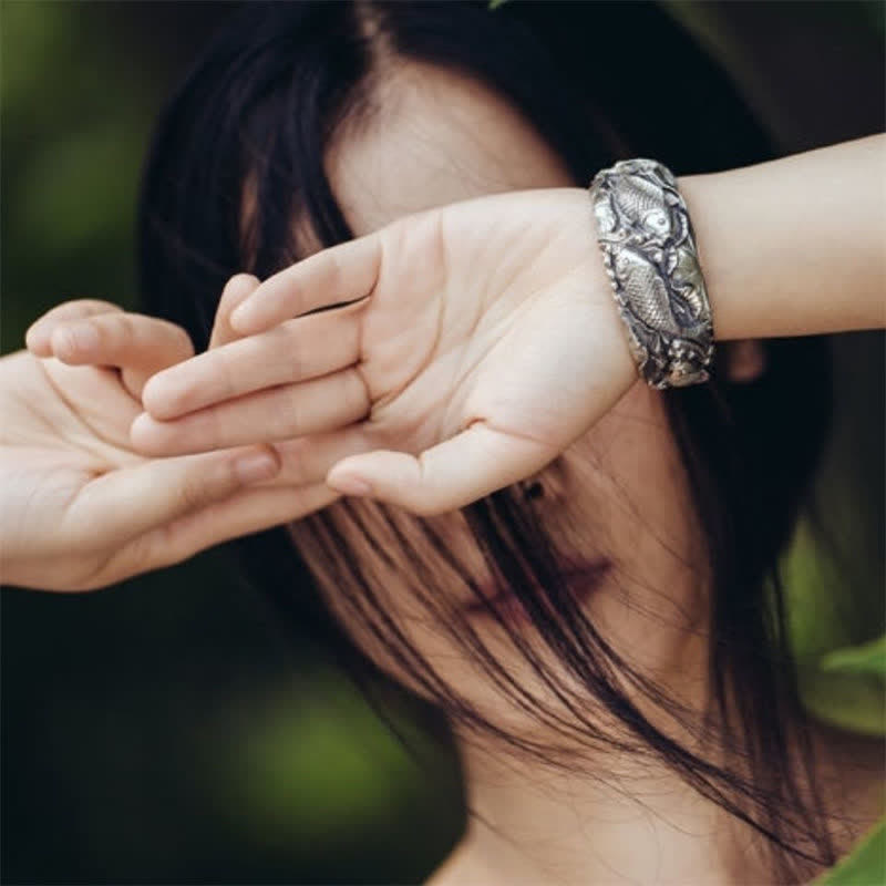 Nimara Ritual Nimara Ritual Koi Fish Lotus Luck Wealth Bracelet Bangle