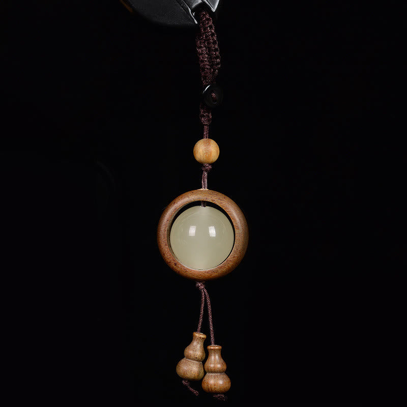Nimara Ritual Red Sandalwood Ebony Wood Green Sandalwood Luminous Lucky Bead Gourd Peace Key Chain