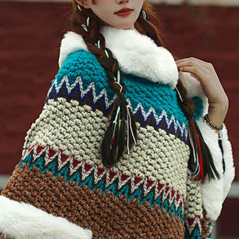 Nimara Ritual Tibetan Multicolored Striped Shawl Winter Cozy Travel Scarf Wrap