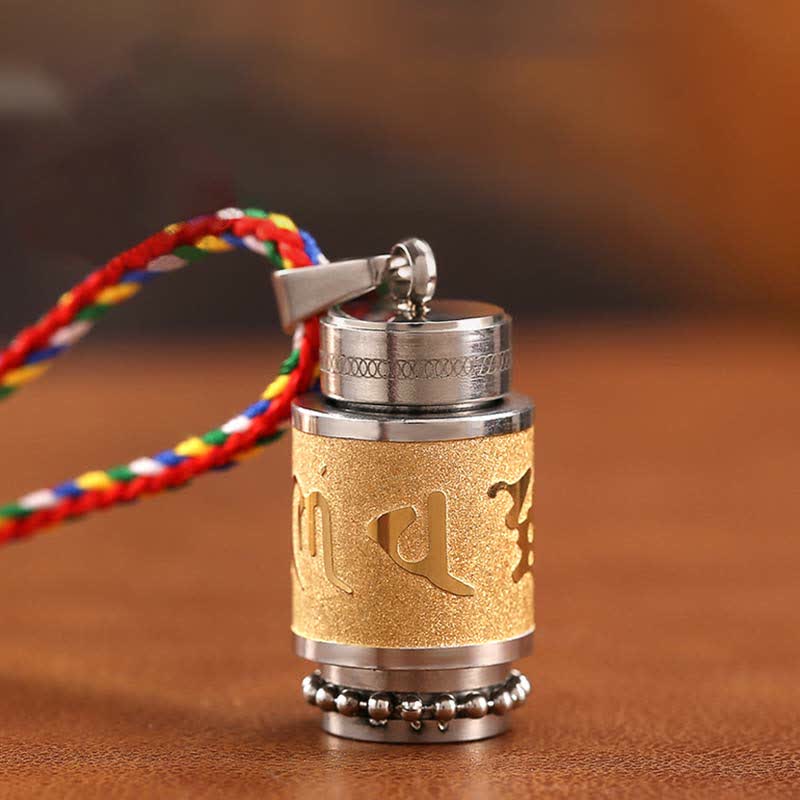 Nimara Ritual Tibet Om Mani Padme Hum Shurangama Mantra Titanium Steel Wisdom Amulet Necklace Pendant