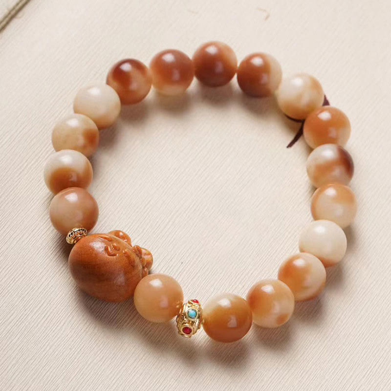 Nimara Ritual Natural Bodhi Seed Lovely Rabbit Peace Bracelet