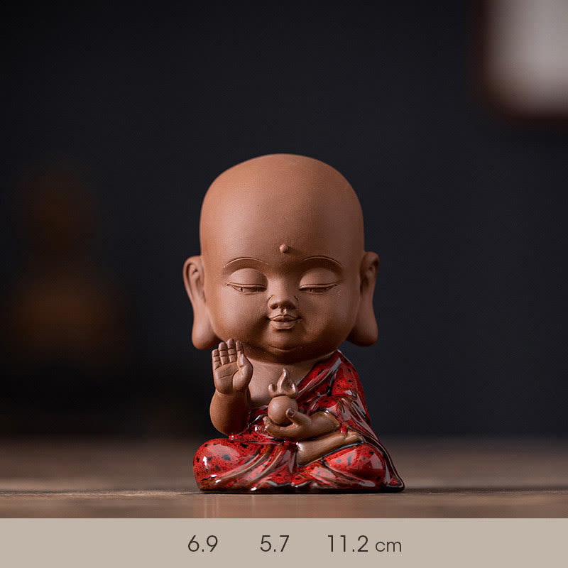 Nimara Ritual Mini Gautama Buddha Sakyamuni Kwan Yin Avalokitesvara Ksitigarbha Serenity Ceramic Desk Decoration
