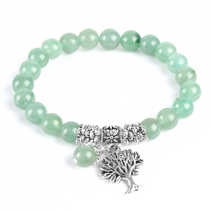 Nimara Ritual Natural Gemstone Tree of Life Lucky Charm Stretch Bracelet