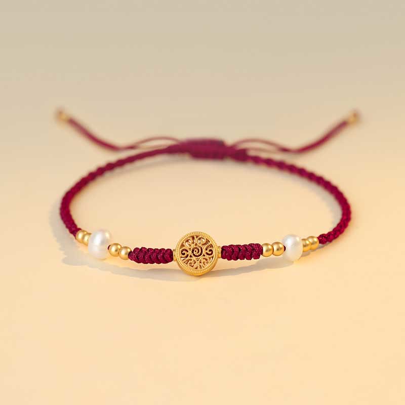 Nimara Ritual Copper Coin Fortune Tree Luck Strength Braided Bracelet
