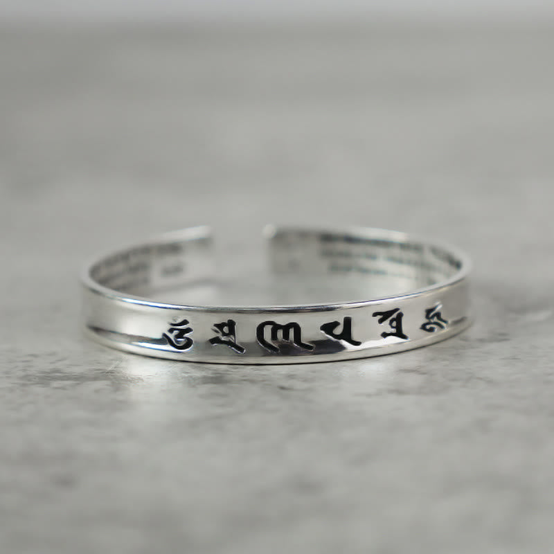 Nimara Ritual Tibetan Mantra White Copper Bracelet