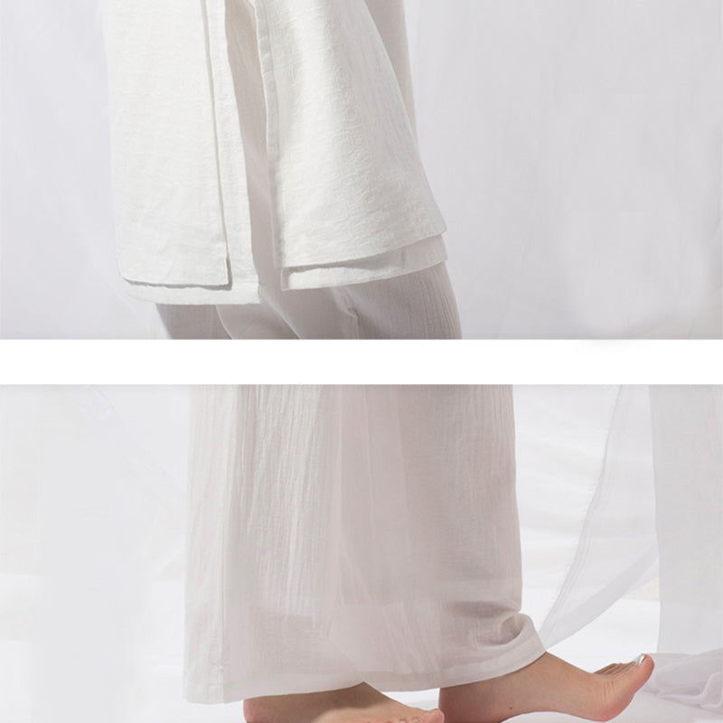 Nimara Ritual 2Pcs Tai Chi Meditation Yoga Cotton Clothing Top Pants Women's Set