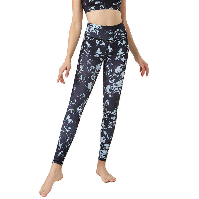 Nimara Ritual Spots Maple Leaf Print Sports Exercise Fitness High Waist Leggings Women's Yoga Pants