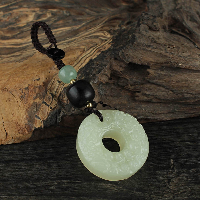 Nimara Ritual PiXiu Jade Peace Buckle Abundance Wealth Key Chain
