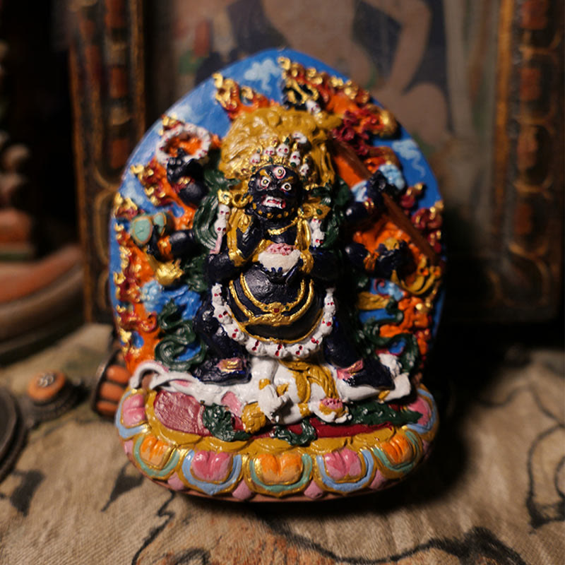 Nimara Ritual Mini Daikokuten God of Wealth Buddha Tibet Clay Serenity Home Decoration