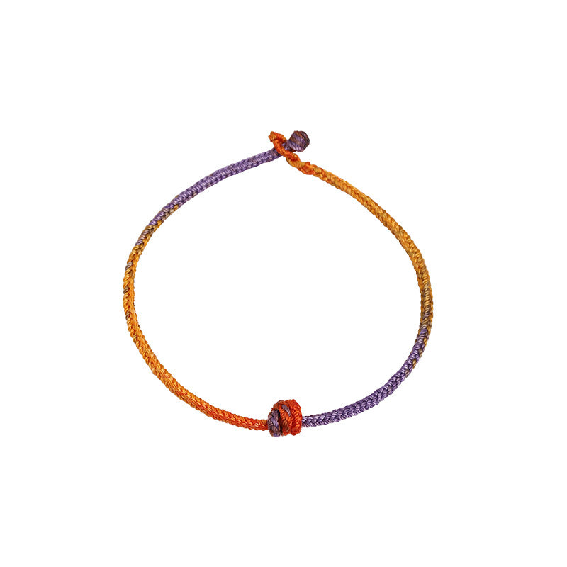 Nimara Ritual Handcrafted Colorful Purple Gold Red Braid Rope Bracelet
