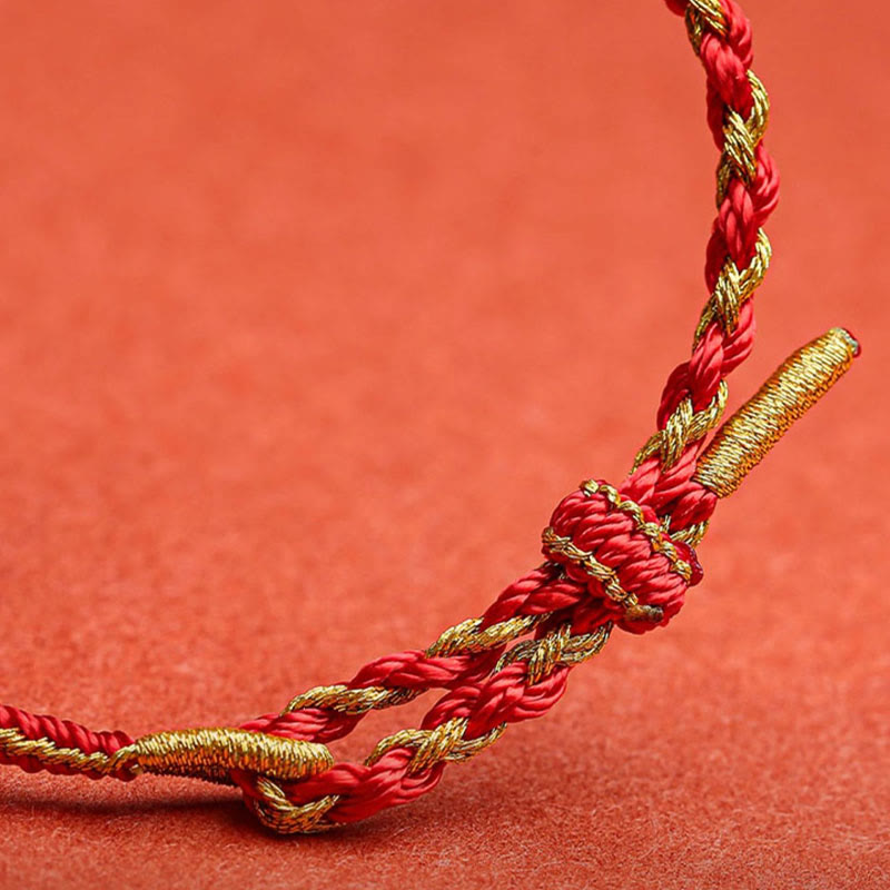 Nimara Ritual Handmade Chinese Zodiac Rabbit Rooster Rat Horse Dragon Protection Braid String Bracelet