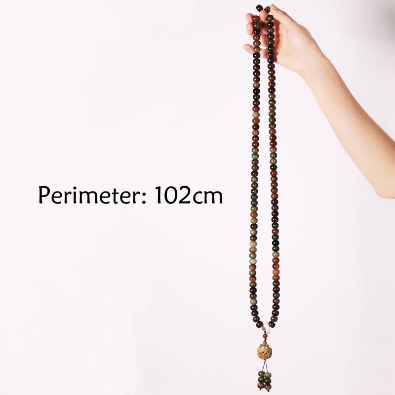Nimara Ritual 108 Mala Beads Dunhuang Color Bodhi Seed Dzi Bead Keep Away Evil Spirits Bracelet