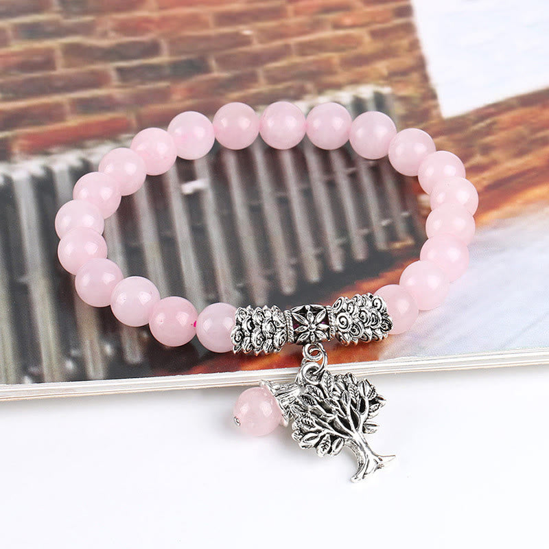 Nimara Ritual Natural Gemstone Tree of Life Lucky Charm Stretch Bracelet
