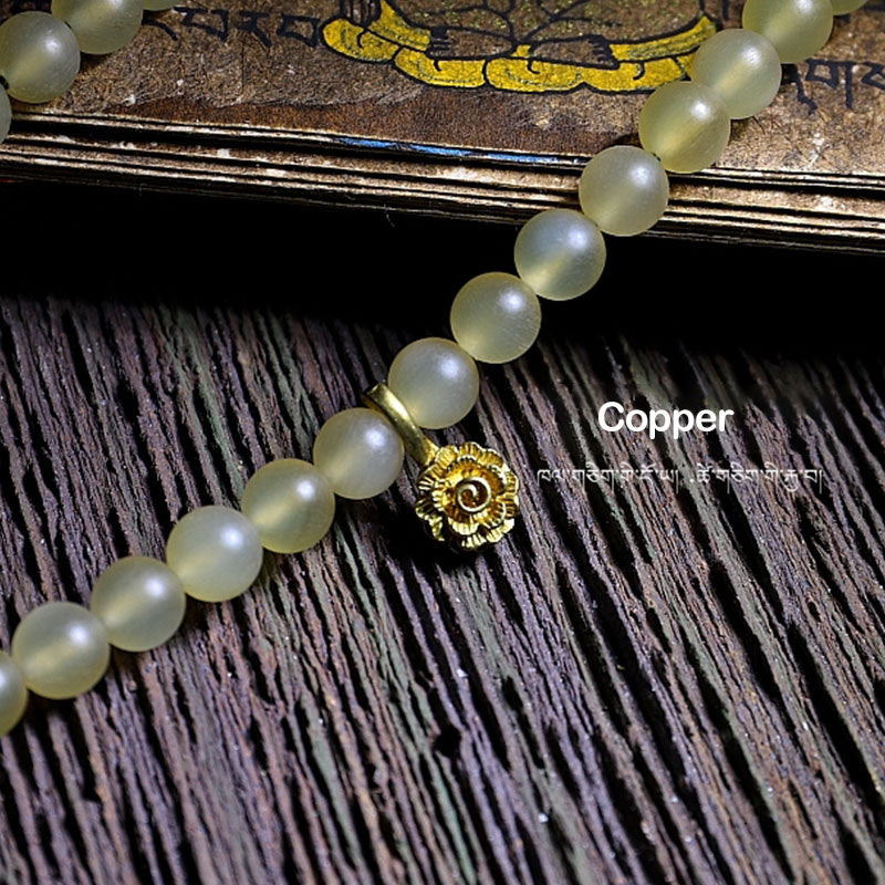 Nimara Ritual 108 Mala Beads Tibet Sheep Horn Amber Luck Bracelet