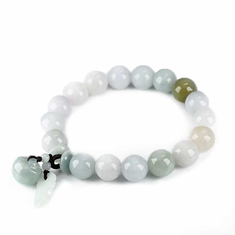 Nimara Ritual Natural Jade Pi Xiu Buddha Gourd Apple Success Bracelet