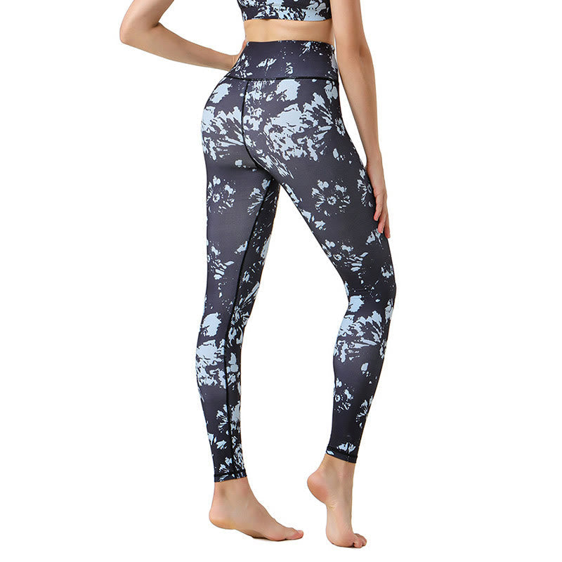 Nimara Ritual Spots Maple Leaf Print Sports Exercise Fitness High Waist Leggings Women's Yoga Pants