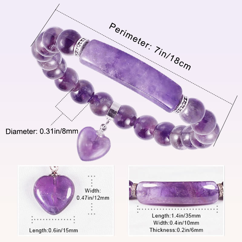 Nimara Ritual "All the best for Calm and Wisdom" Amethyst Love Bracelet Includes Gift Message Card